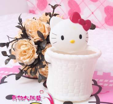 hello kitty 貓頭立體牙刷架 雜物筒 吸盤掛式牙具