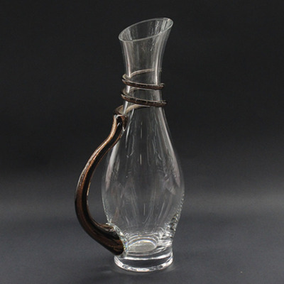 【廠家供應(yīng) 人工吹制 黑繞絲玻璃醒酒器 酒壺 紅酒壺 斜口玻璃壺】價格,廠家,圖片,杯子,沈陽東北日用雜品市場心然日雜批發(fā)部-